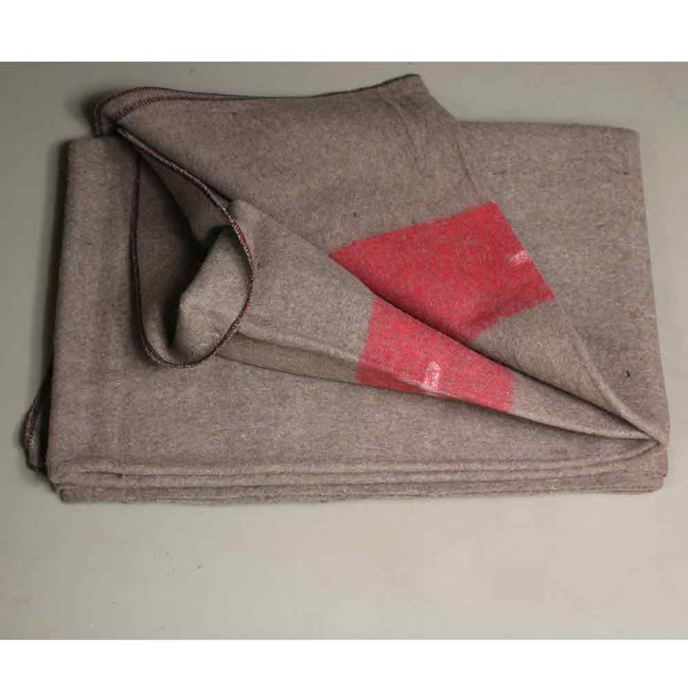 Swiss-style Brown/Red Wool Blend Blanket(NEW)